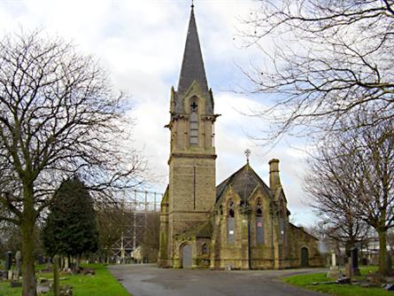 Picture of church in Philips Park cemetery