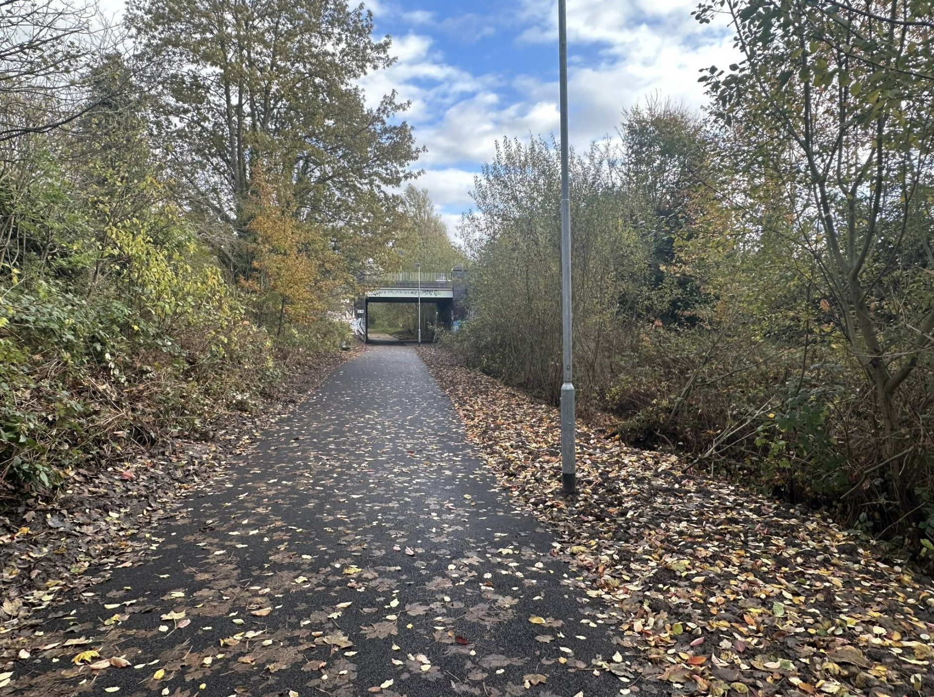 Image of the Fallowfield Loop, which has been freshly paved.