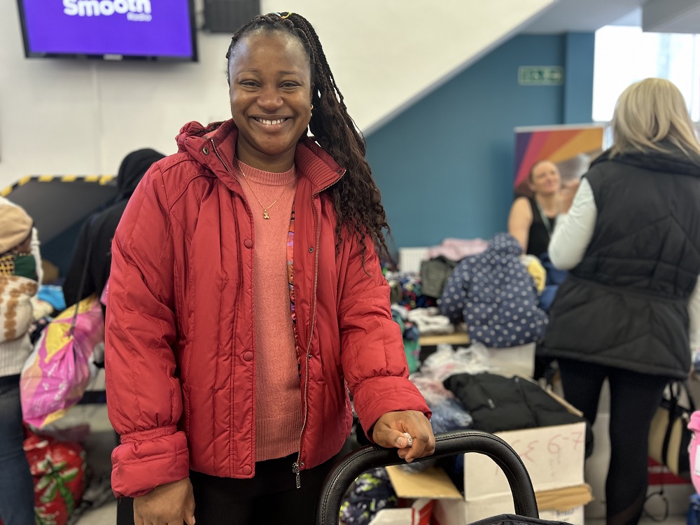 Smiling mum at the drop-in