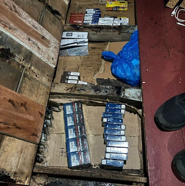 Some of the illegal stock under a floor