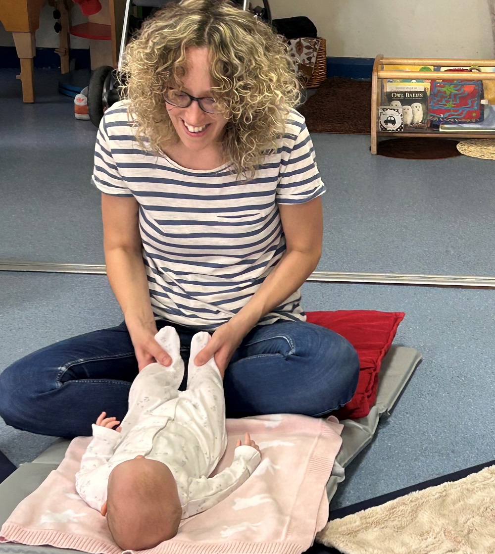Emma and baby Matilda at the Baby Bonding course