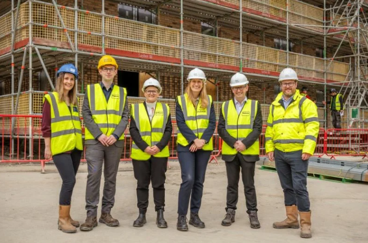 City Council Leaders visit the latest social housing phase of Ancoats development