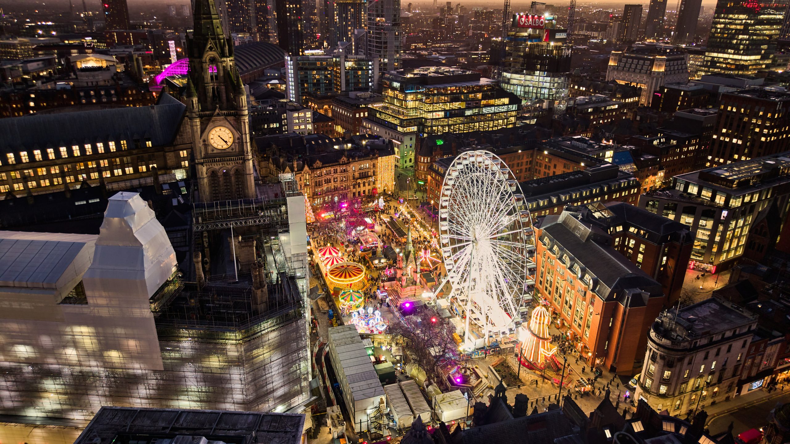 Stunning images give Santa's sleigh view of Manchester this Christmas