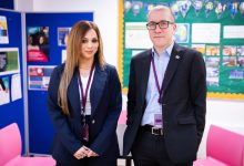 Nayer Pasha retells her adult education success with CEO Tom Stannard after landing a new job
